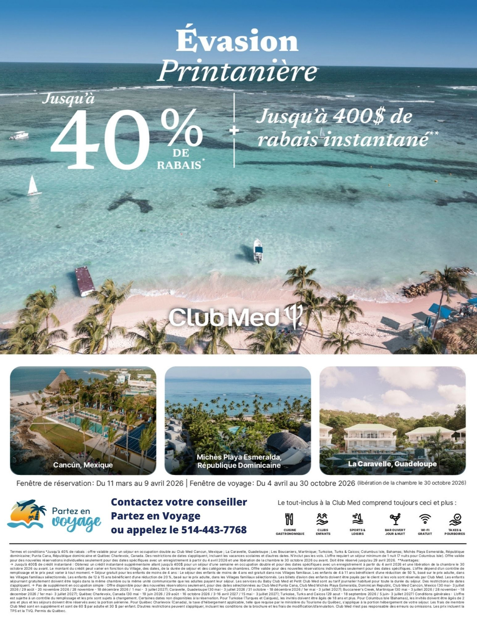Promotions Club Med Évasion Printanière, 40% de rabais et jusqu