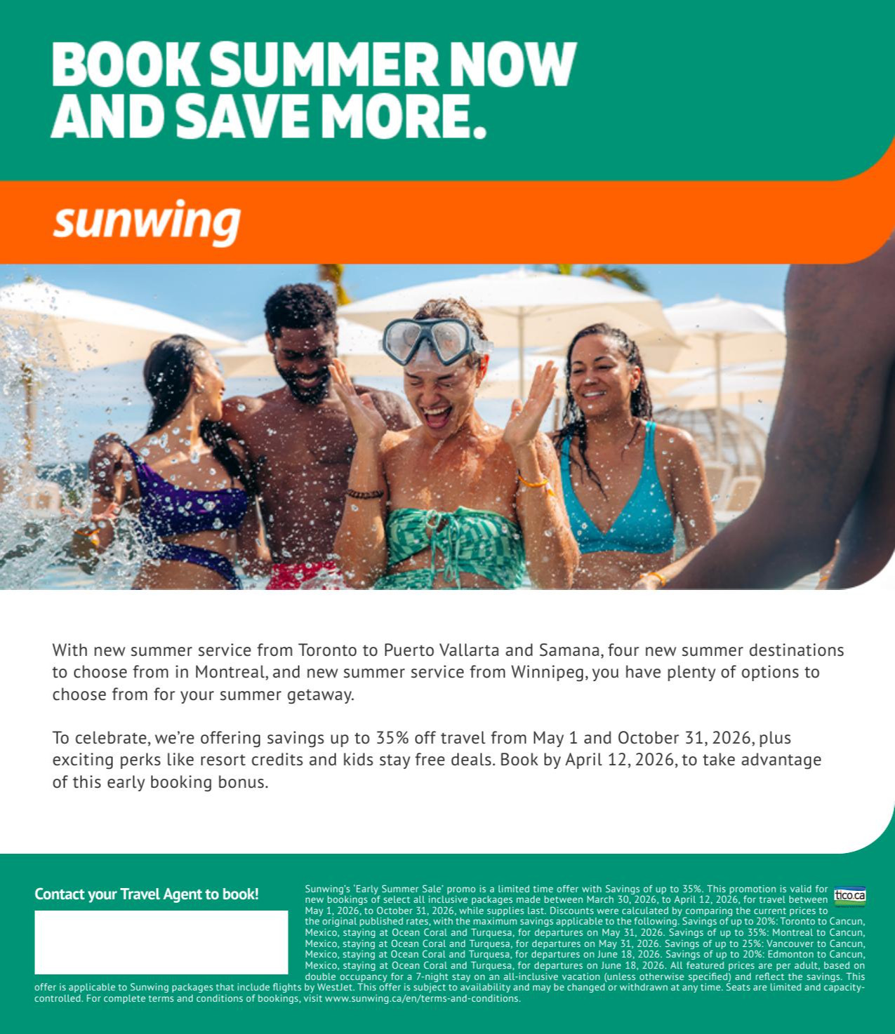 Summer Sunwing Vacations Promotion with Partez en Voyage